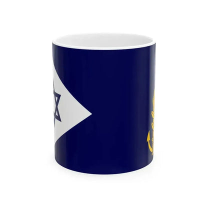 Flag of Israel Navy Commander in Chief at Sea (Israel) White Coffee Mug 11oz - Go Mug Yourself