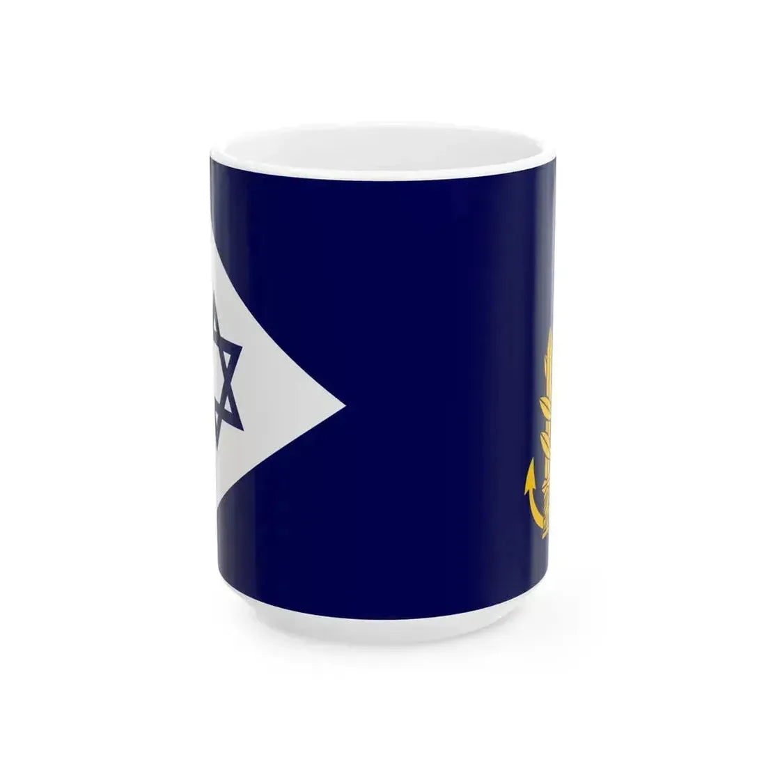 Flag of Israel Navy Commander in Chief at Sea (Israel) White Coffee Mug 15oz - Go Mug Yourself