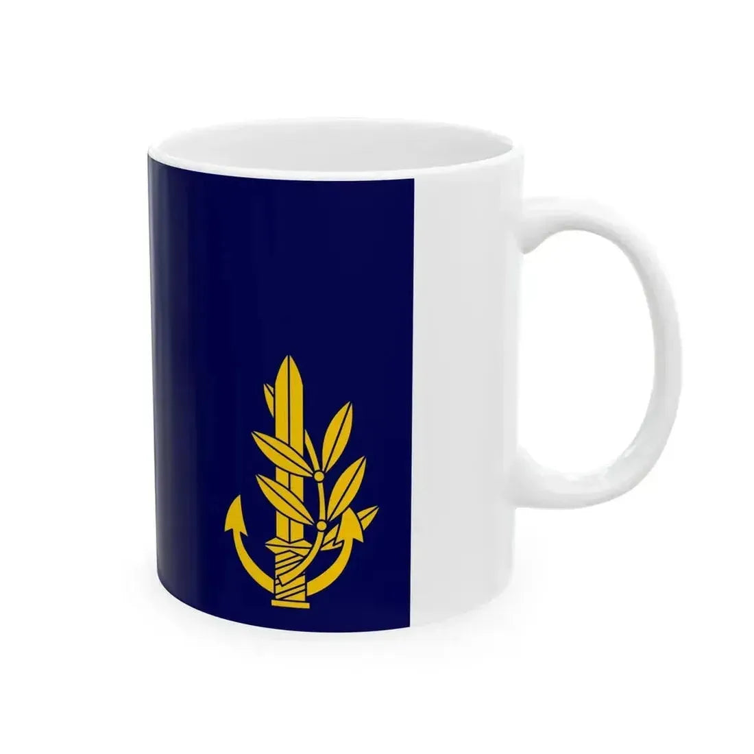 Flag of Israel Navy Commander in Chief at Sea (Israel) White Coffee Mug - Go Mug Yourself