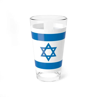Flag of Israel Pale Blue 1-2 (Israel) Pint Glass 16oz 16oz - Go Mug Yourself