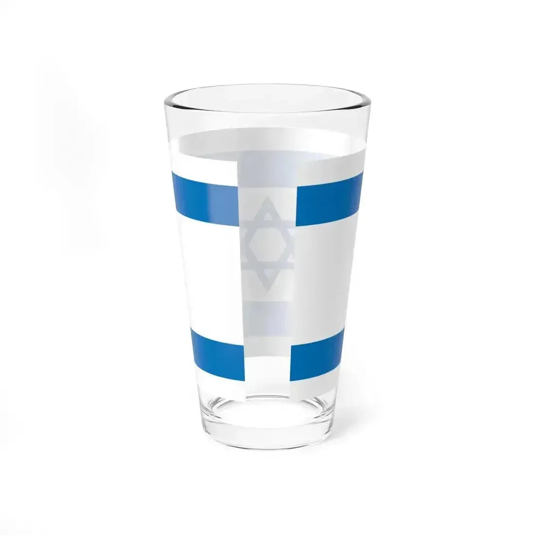 Flag of Israel Pale Blue 1-2 (Israel) Pint Glass 16oz - Go Mug Yourself