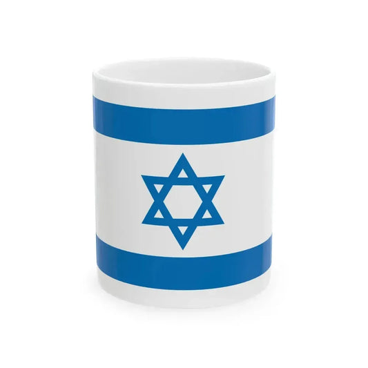 Flag of Israel Pale Blue 1-2 (Israel) White Coffee Mug 11oz - Go Mug Yourself