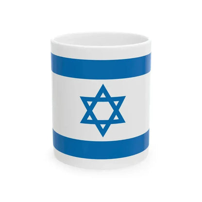 Flag of Israel Pale Blue 3-5 (Israel) White Coffee Mug 11oz - Go Mug Yourself
