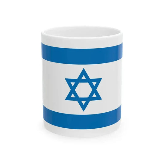 Flag of Israel Pale Blue 3-5 (Israel) White Coffee Mug 11oz - Go Mug Yourself