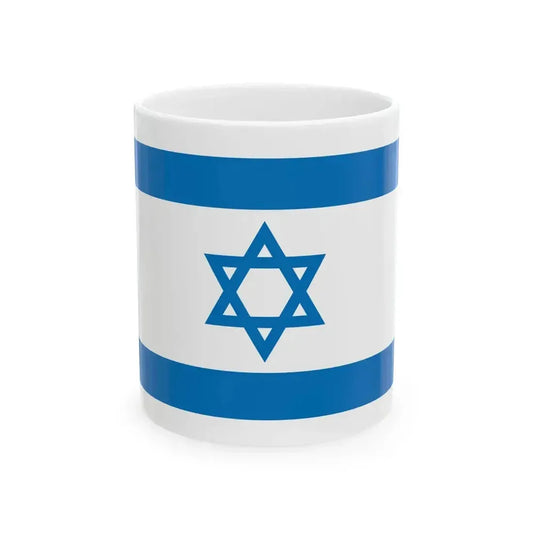 Flag of Israel Pale Blue (Israel) White Coffee Mug 11oz - Go Mug Yourself