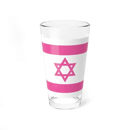 Flag of Israel pink (Israel) Pint Glass 16oz 16oz - Go Mug Yourself