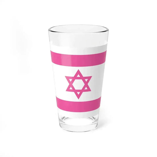 Flag of Israel pink (Israel) Pint Glass 16oz 16oz - Go Mug Yourself