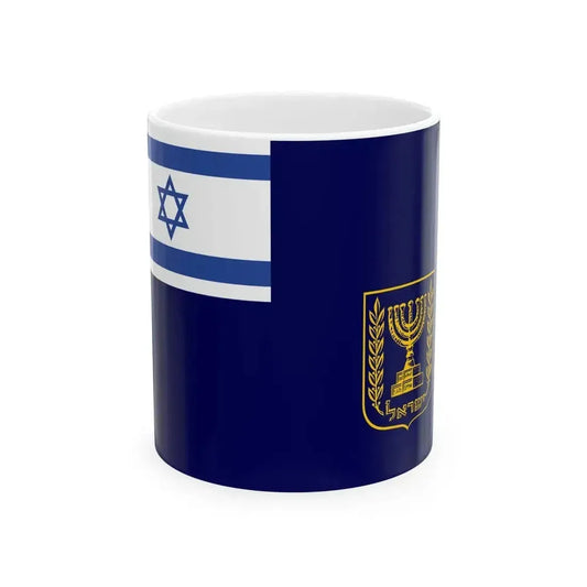 Flag of Israel Prime Minister at Sea (Israel) White Coffee Mug 11oz - Go Mug Yourself