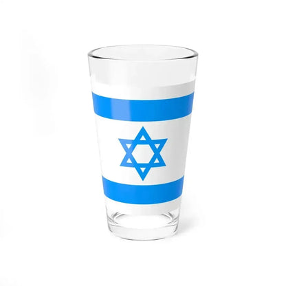 Flag of Israel Sky Blue (Israel) Pint Glass 16oz 16oz - Go Mug Yourself