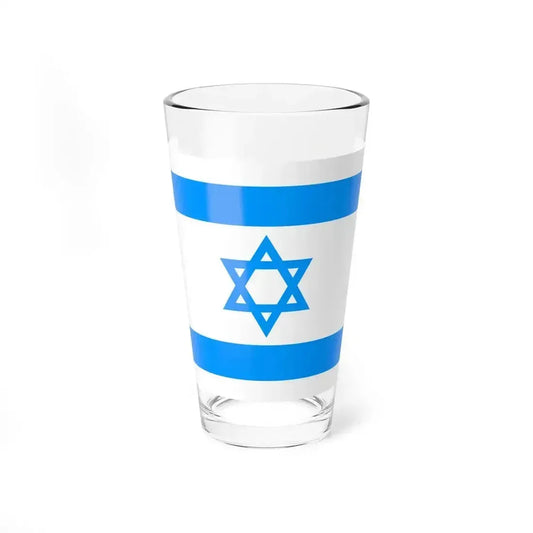 Flag of Israel Sky Blue (Israel) Pint Glass 16oz 16oz - Go Mug Yourself