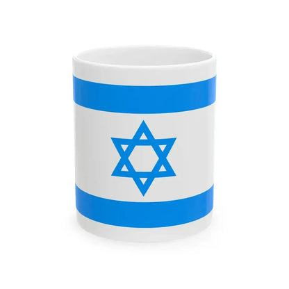 Flag of Israel Sky Blue (Israel) White Coffee Mug 11oz - Go Mug Yourself