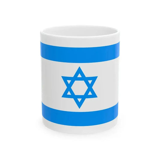 Flag of Israel Sky Blue (Israel) White Coffee Mug 11oz - Go Mug Yourself