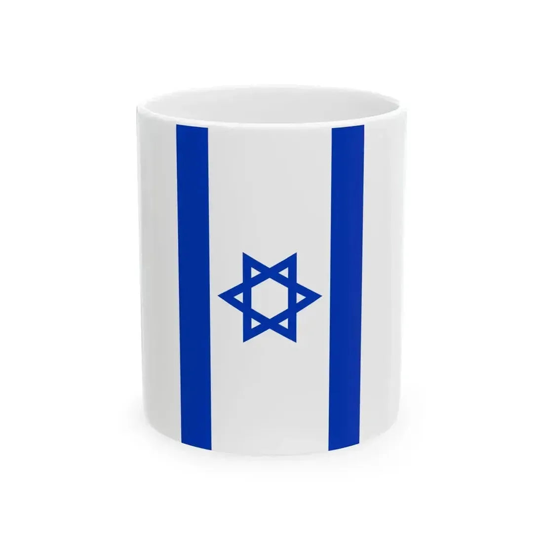 Flag of Israel vertical (Israel) White Coffee Mug 11oz - Go Mug Yourself