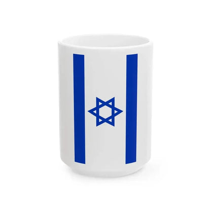 Flag of Israel vertical (Israel) White Coffee Mug 15oz - Go Mug Yourself