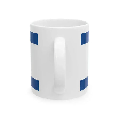 Flag of Israel Yale Blue 1-2 (Israel) White Coffee Mug - Go Mug Yourself