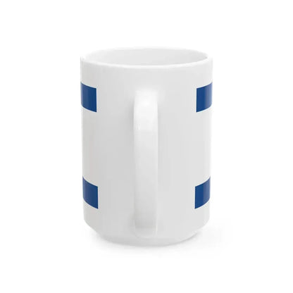 Flag of Israel Yale Blue 1-2 (Israel) White Coffee Mug - Go Mug Yourself