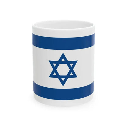 Flag of Israel Yale Blue 3-2 (Israel) White Coffee Mug 11oz - Go Mug Yourself