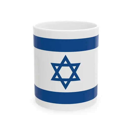 Flag of Israel Yale Blue (Israel) White Coffee Mug 11oz - Go Mug Yourself
