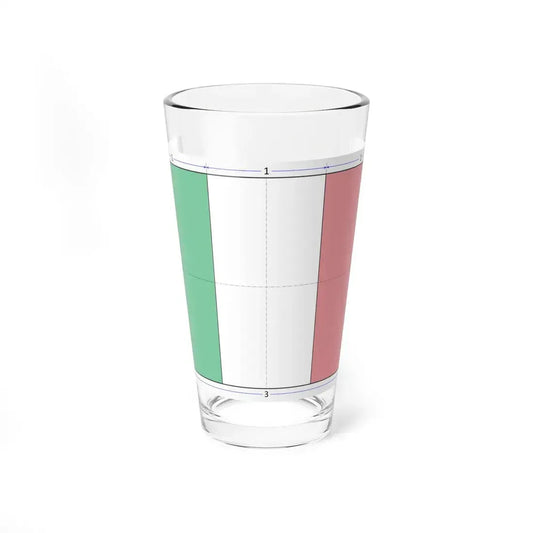 Flag of Italy construction sheet (Italy) Pint Glass 16oz 16oz - Go Mug Yourself