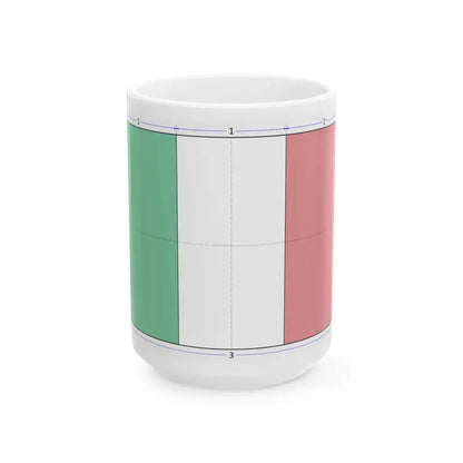 Flag of Italy construction sheet (Italy) White Coffee Mug 15oz - Go Mug Yourself
