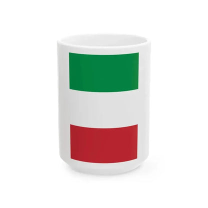 Flag of Italy vertical display (Italy) White Coffee Mug 15oz - Go Mug Yourself
