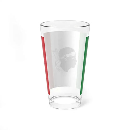 Flag of Italy with a Moors head in the center (Italy) Pint Glass 16oz - Go Mug Yourself