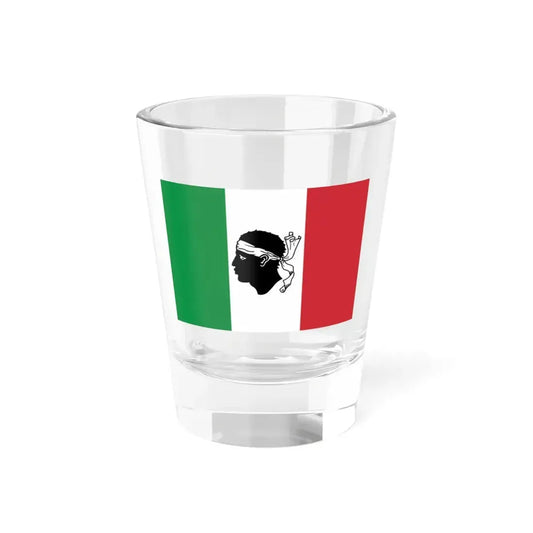 Flag of Italy with a Moors head in the center (Italy) Shot Glass 1.5oz 1.5oz - Go Mug Yourself