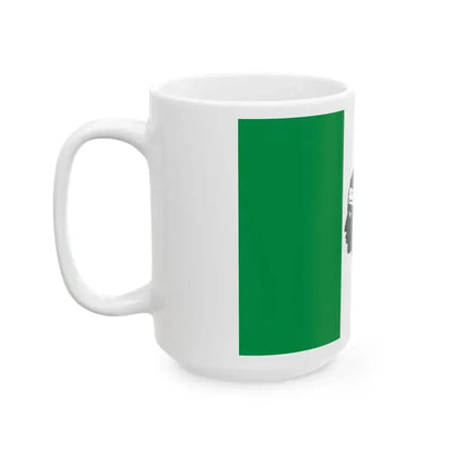 Flag of Italy with a Moors head in the center (Italy) White Coffee Mug - Go Mug Yourself