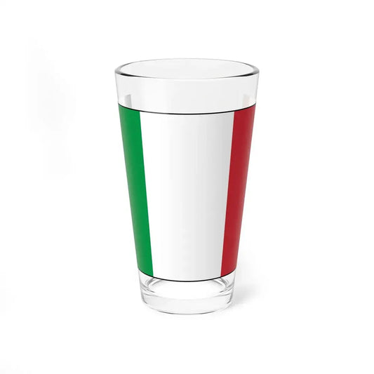 Flag of Italy with border (Italy) Pint Glass 16oz 16oz - Go Mug Yourself