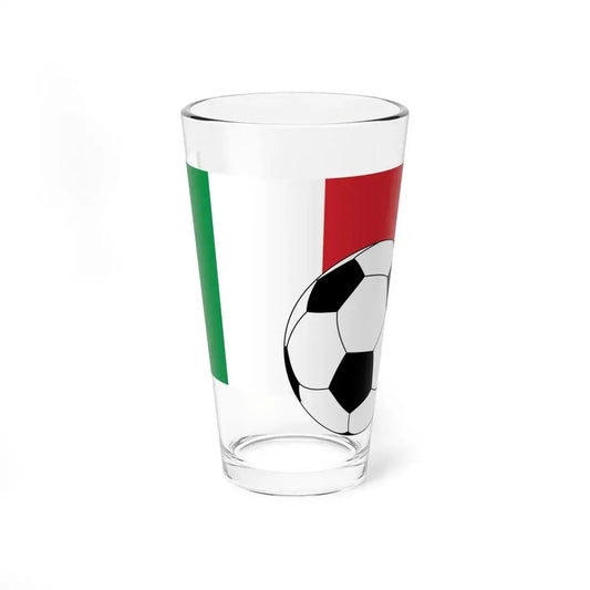 Flag of Italy with football (Italy) Pint Glass 16oz 16oz - Go Mug Yourself