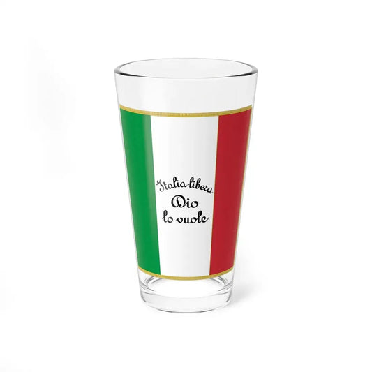 Flag of Italy with inscription Italia libera Dio lo vuole (Italy) Pint Glass 16oz 16oz - Go Mug Yourself