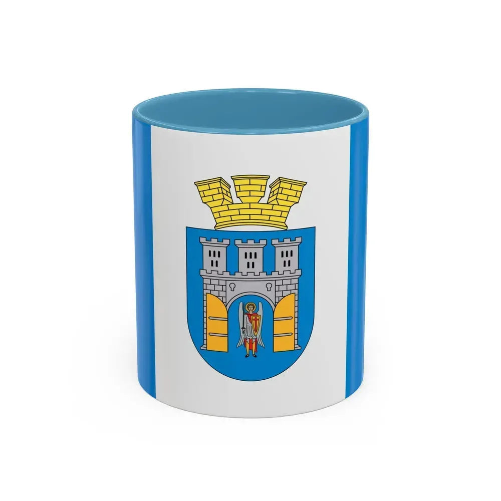 Flag of Ivano Frankivsk Ukraine - Accent Coffee Mug 11oz Light Blue - Go Mug Yourself