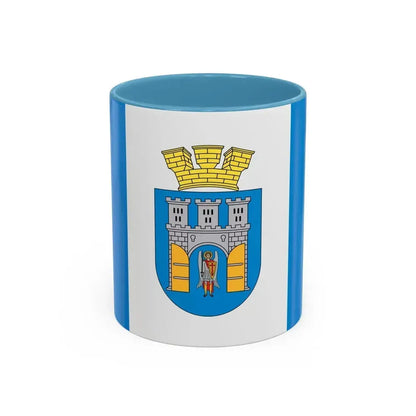 Flag of Ivano Frankivsk Ukraine - Accent Coffee Mug 11oz Light Blue - Go Mug Yourself