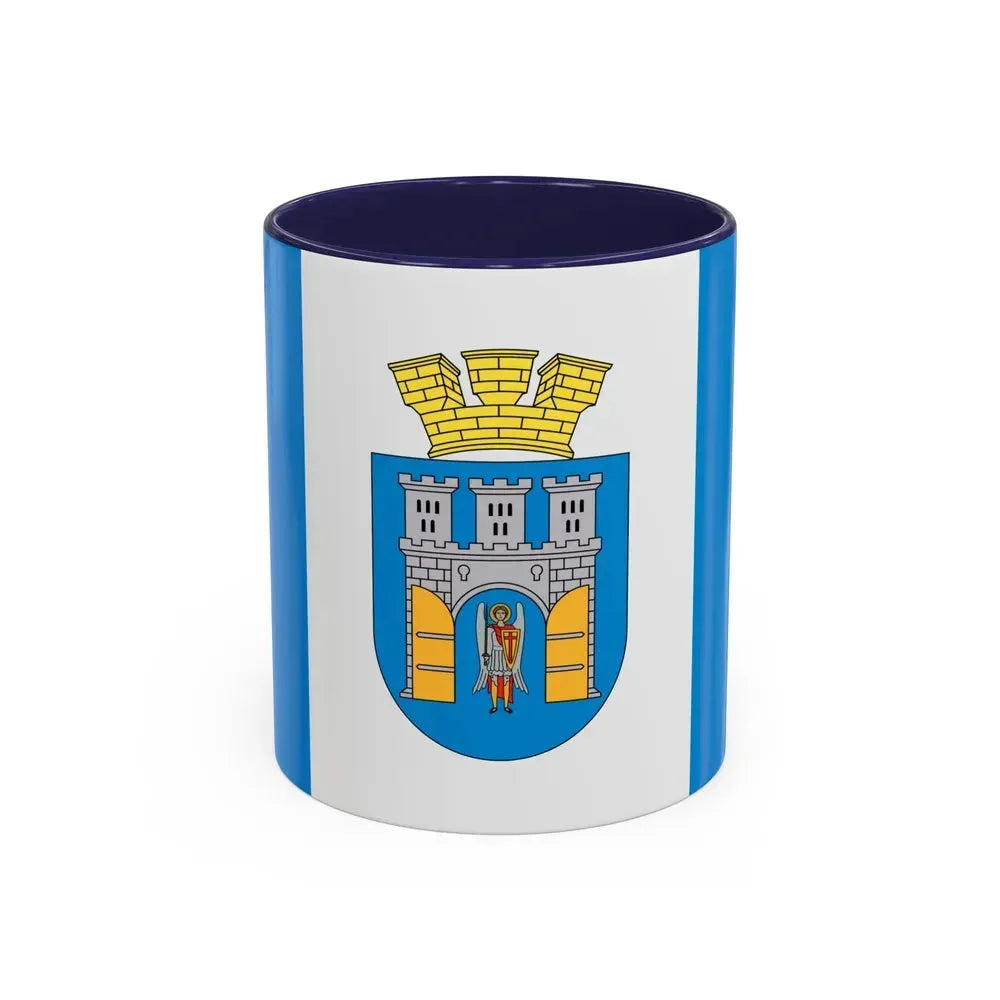 Flag of Ivano Frankivsk Ukraine - Accent Coffee Mug 11oz Navy - Go Mug Yourself