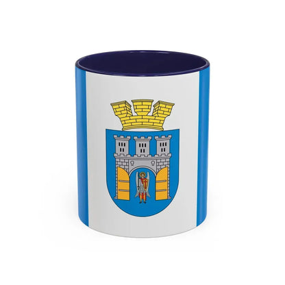 Flag of Ivano Frankivsk Ukraine - Accent Coffee Mug 11oz Navy - Go Mug Yourself