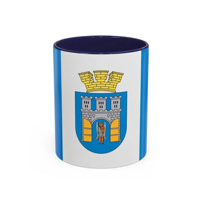 Flag of Ivano Frankivsk Ukraine - Accent Coffee Mug 11oz Navy - Go Mug Yourself