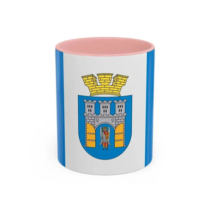 Flag of Ivano Frankivsk Ukraine - Accent Coffee Mug 11oz Pink - Go Mug Yourself
