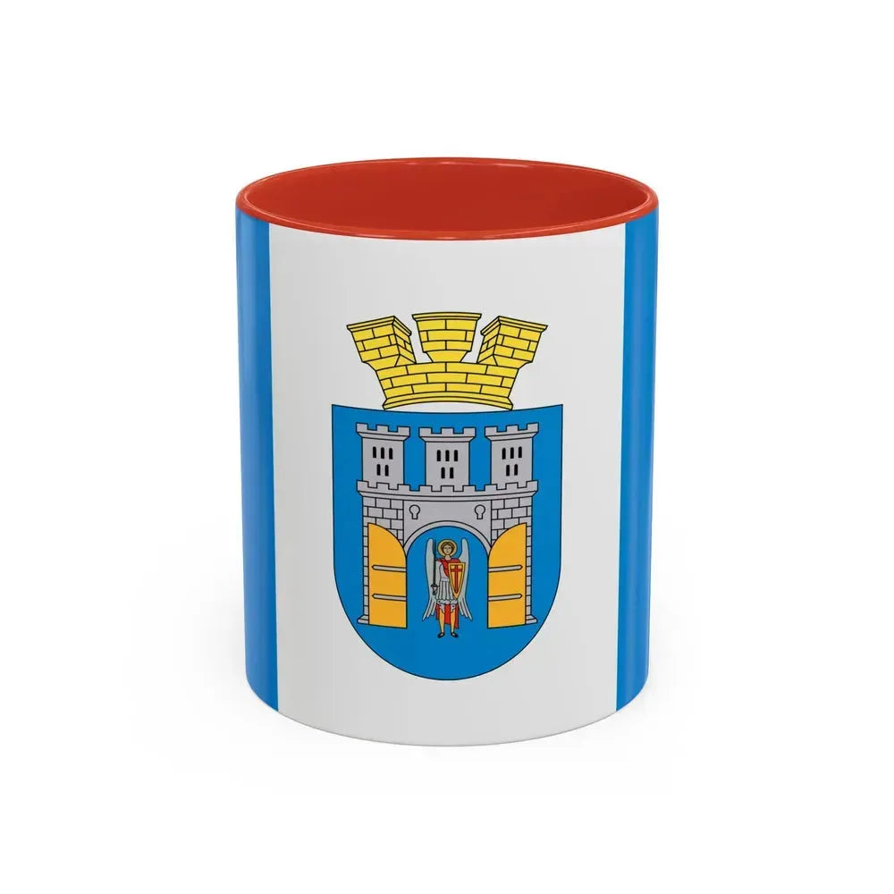 Flag of Ivano Frankivsk Ukraine - Accent Coffee Mug 11oz Red - Go Mug Yourself