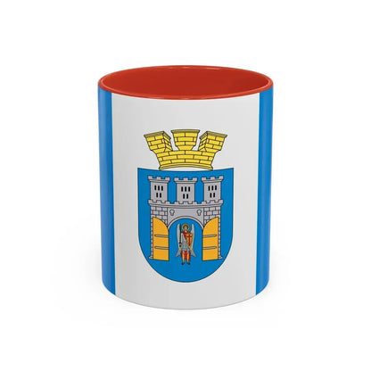 Flag of Ivano Frankivsk Ukraine - Accent Coffee Mug 11oz Red - Go Mug Yourself