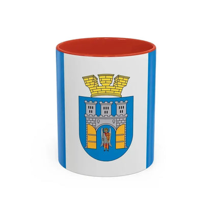 Flag of Ivano Frankivsk Ukraine - Accent Coffee Mug 11oz Red - Go Mug Yourself