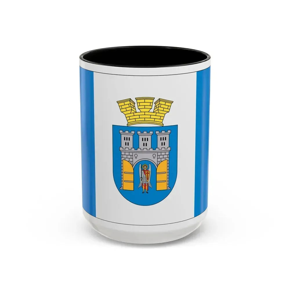 Flag of Ivano Frankivsk Ukraine - Accent Coffee Mug 15oz Black - Go Mug Yourself