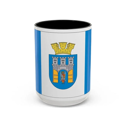 Flag of Ivano Frankivsk Ukraine - Accent Coffee Mug 15oz Black - Go Mug Yourself