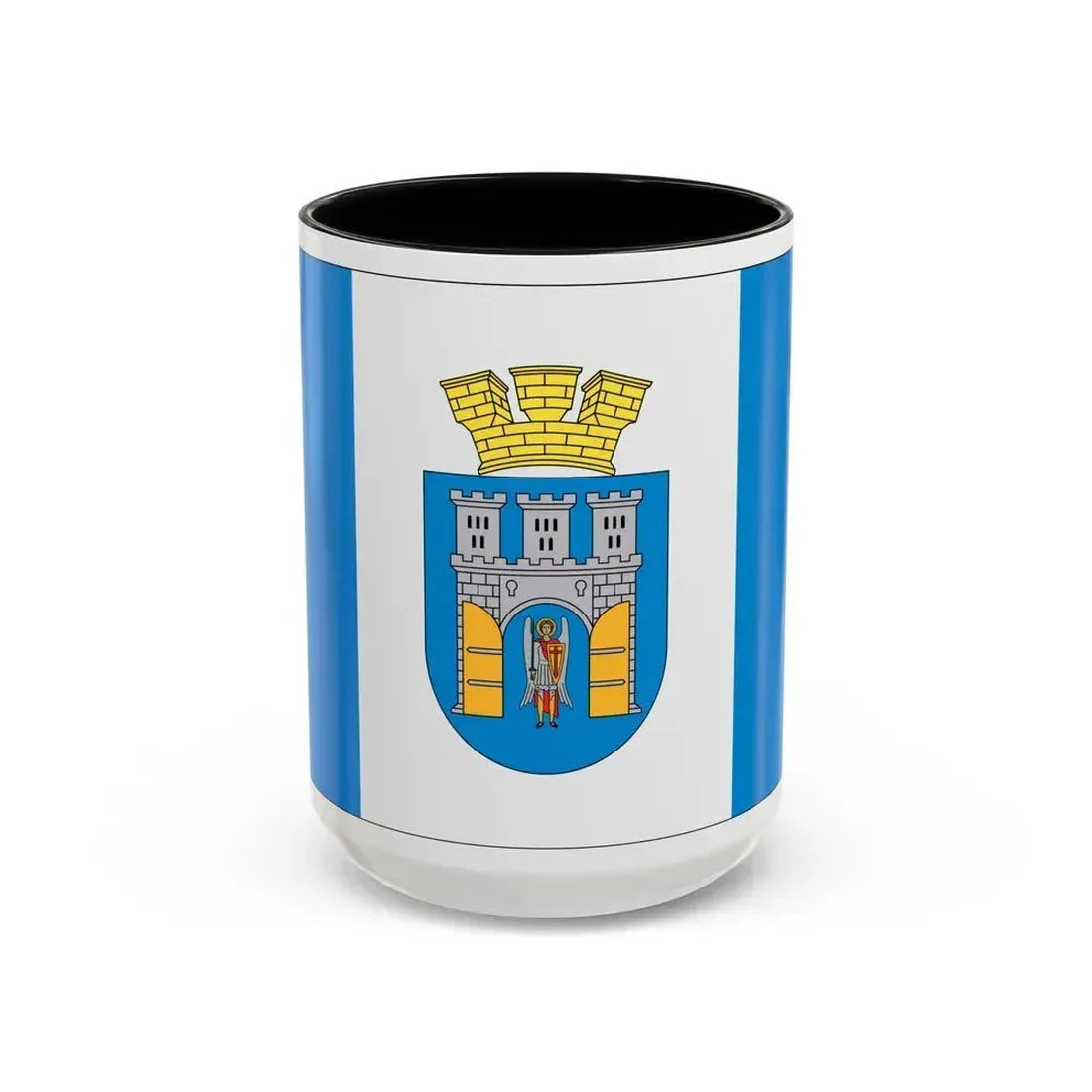 Flag of Ivano Frankivsk Ukraine - Accent Coffee Mug 15oz Black - Go Mug Yourself