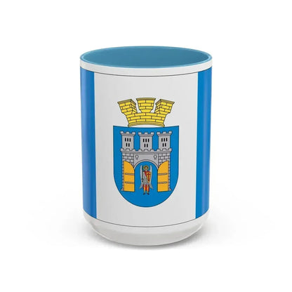 Flag of Ivano Frankivsk Ukraine - Accent Coffee Mug 15oz Light Blue - Go Mug Yourself