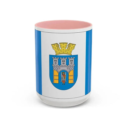 Flag of Ivano Frankivsk Ukraine - Accent Coffee Mug 15oz Pink - Go Mug Yourself
