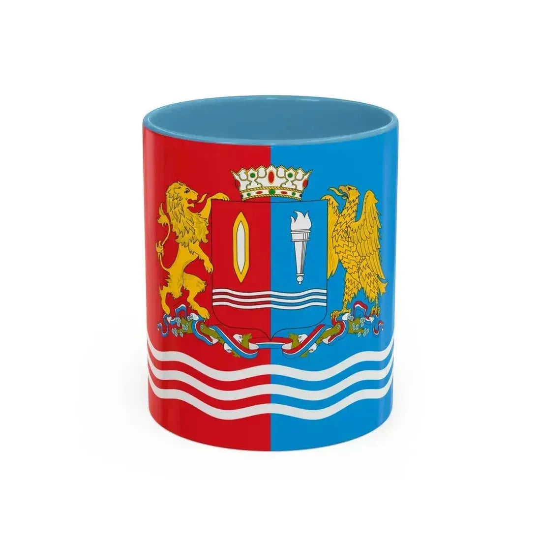 Flag of Ivanovo Oblast Russia - Accent Coffee Mug 11oz Light Blue - Go Mug Yourself