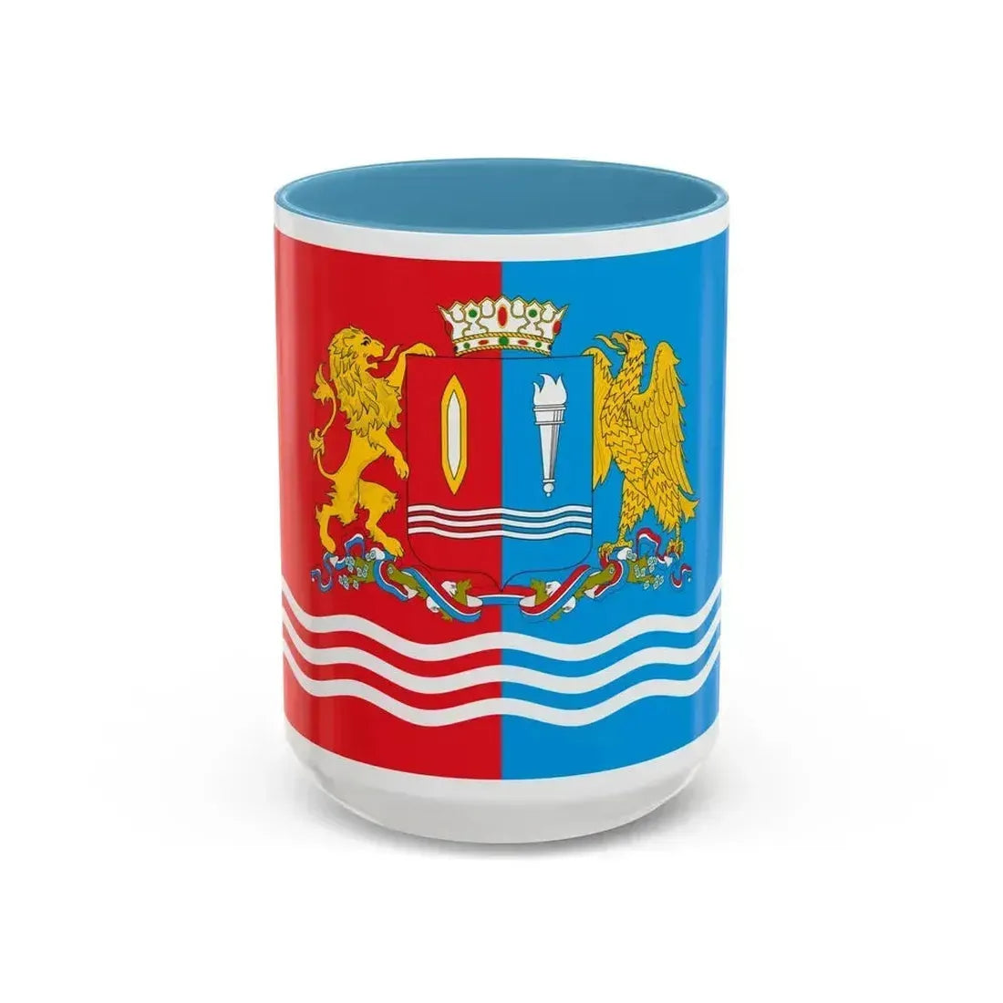 Flag of Ivanovo Oblast Russia - Accent Coffee Mug 15oz Light Blue - Go Mug Yourself