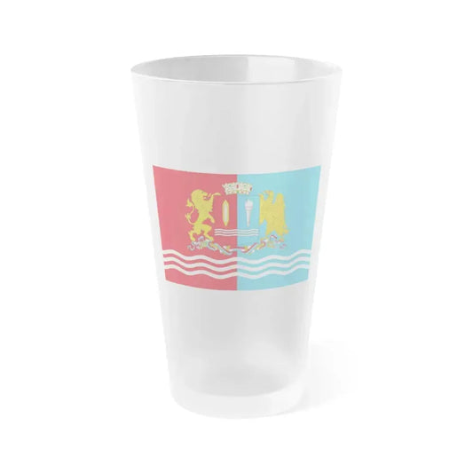 Flag of Ivanovo Oblast Russia - Frosted Pint Glass 16oz 16oz Frosted - Go Mug Yourself