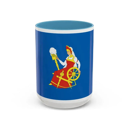 Flag of Ivanovo Russia - Accent Coffee Mug 15oz Light Blue - Go Mug Yourself