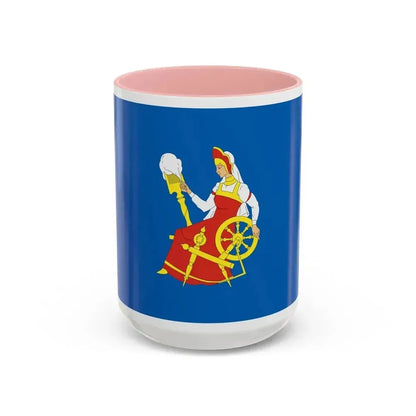Flag of Ivanovo Russia - Accent Coffee Mug 15oz Pink - Go Mug Yourself